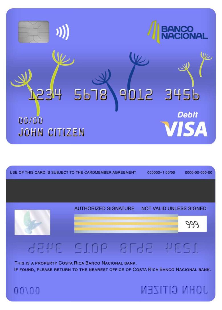 Costa Rica Banco Nacional bank visa debit card